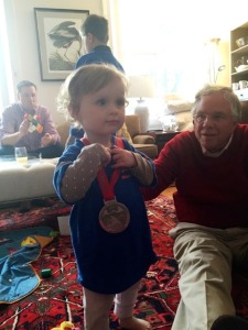 Gracie with Pop and Medal